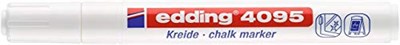 edding 4095 tebeşir kalemi - beyaz - 1 tebeşir kalemi - yuvarlak uçlu 2-3 mm