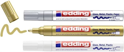 edding 750 hobi sanat kalemi 3lü set metalik karışık