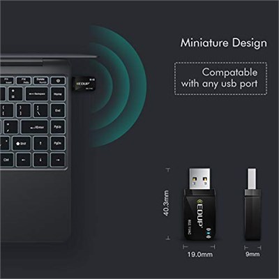 EDUP AC 1300 Mbit/s USB WLAN Adaptörü, Çift Bant WiFi Stick 2.4G/5GHz USB3.0 Adaptör Kablosuz Ağ Alıcısı WiFi Dongle, Masaüstü Bilgisayar/Dizüstü Bilgisayar için, Windows 11/10/8.1/7/Vista Mac OS X