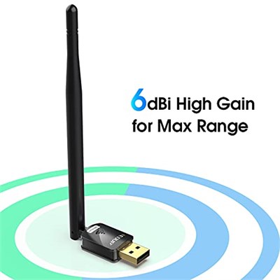 EDUP PC için USB WiFi adaptörü, masaüstü dongle High Gain 6dBi anten desteği, masaüstü dizüstü bilgisayar desteği, Windows 10/8/7/XP/Vista, MAC 10.6-10.11 ile uyumlu