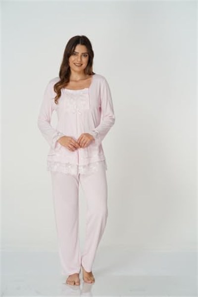 Effort Ekru Hamile Lohusa Pamuklu Uzun Kollu Pijama Takımı