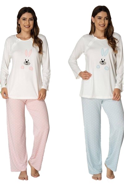 Effort Kadın Pembe Emzirme Özellikli Hamile Lohusa Pijama Takımı Effort