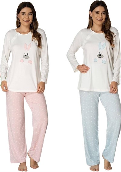 Effort Kadın Pembe Emzirme Özellikli Hamile Lohusa Pijama Takımı Effort