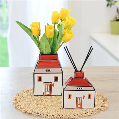 Egan Italy Le Casette Çubuklu Koku Difüzörü Kırmızı 11x13 cm