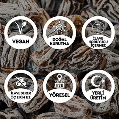 EGEYE DÖNÜŞ 1. Sınıf İri Boy Cennet Hurması Kurusu - Kuru Trabzon Hurması - Cennet Elması Kurusu - 500 Gr.