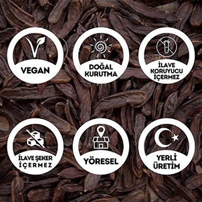 EGEYE DÖNÜŞ Keçiboynuzu Meyvesi Harnup Kurusu - 250 Gr. (Yeni Mahsül - 1. Sınıf - Tane Keçi Boynuzu Bal)