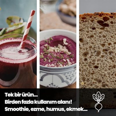 EGEYE DÖNÜŞ Pancar Tozu - 100 Gr. (Öğütülmüş Kırmızı Pancar Kökü - Glütensiz Sporcu Besini)