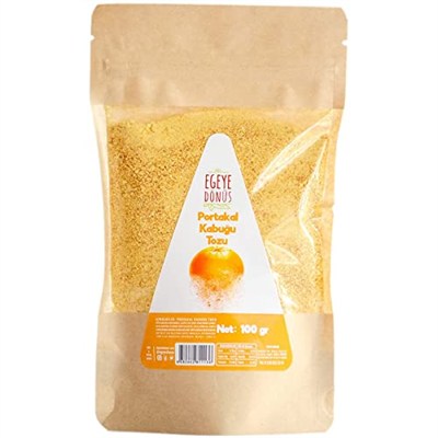 EGEYE DÖNÜŞ Portakal Kabuğu Tozu - 100 Gr. (Öğütülmüş Kuru Portakal Kabuğu - Doğal Aroma Verici - Glütensiz Sporcu Gıdası)