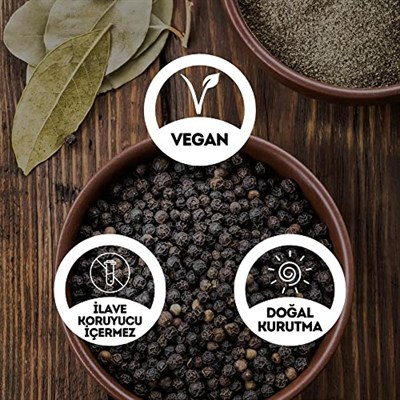 EGEYE DÖNÜŞ Tane Karabiber (Elenmiş Kara Biber Tane Baharat) - 100 Gr. (1. Kalite)