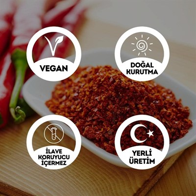 EGEYE DÖNÜŞ Yeni Mahsül Öğütülmüş Çok Acı Saf Pul Biber - 100 Gr. 1. Kalite (Ekstra Acı)