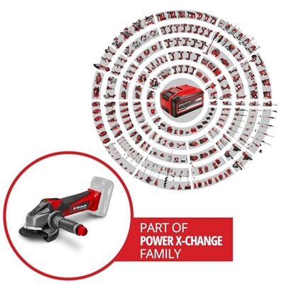 Einhell Akülü Avuç Taşlama TE-AG 18/115 Li-Solo Power X-Change (18 V, 115 mm disk çapı, 28 mm kesme derinliği, yumuşak başlatma, kesme diski ve akü dahil değildir)