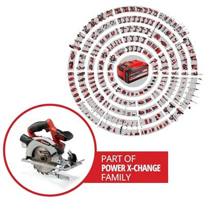 Einhell Akülü Daire Testere TE-CS 18/165-1 Li-Solo Power X-Change (18 V, Li-Ion, Ø165 x Ø20 mm Testere Bıçağı, Aletsiz Kesim Derinliği ve Açı Ayarı, Akü ve Şarj Cihazı Dahil Değildir) - 4331207