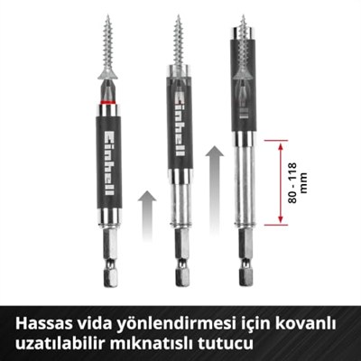 Einhell Orijinal M-CASE 42 Parça Uç Seti (25 mm uçlar, 50 mm uçlar, manyetik tutucu, lokma uç, hızlı değiştirilebilir uç tutucu, saklama kutusu dahil) - 49118953