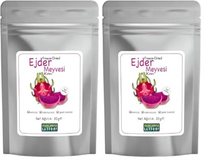 Ejder Kuru Meyve Cipsi Dondurularak Kurutulmuş Freeze Dried Meyve Kıtırı (20 g) 2li paket