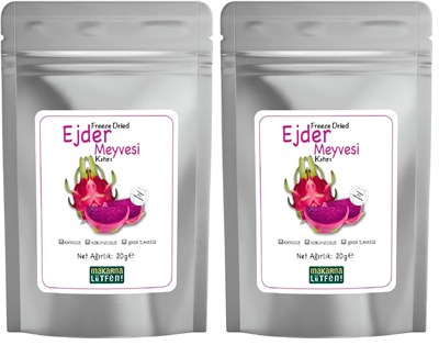 Ejder Kuru Meyve Cipsi Dondurularak Kurutulmuş Freeze Dried Meyve Kıtırı (20 g) 2li paket