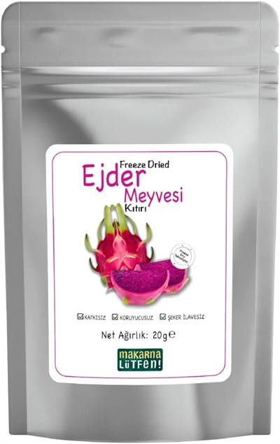 Ejder Kuru Meyve Cipsi Dondurularak Kurutulmuş Freeze Dried Meyve Kıtırı (20 g) 2li paket
