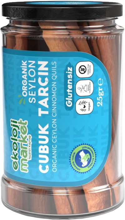 Ekoloji Market Organik Glutensiz Kavanoz Çubuk Tarçın Seylon 25 gr