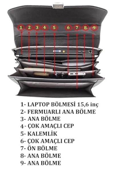 El Çantası Omuz Askılı Kilit Mekanizmalı Iç Organize Bölme A4 Boyutlu