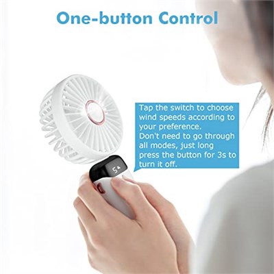 El Fanı, Taşınabilir Mini Fan, Şarj Edilebilir, 5 Hız Ayarlı Küçük Cep Fanı, Dahili 4200mAh Pil, Ofis için Katlanabilir USB Fan, Dış Mekan