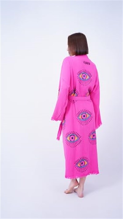 El yapımı nazar Boho festivali Kimono Boho Beachwear Beachwear örtbas etnik Kimono hırka bornoz sabah elbise