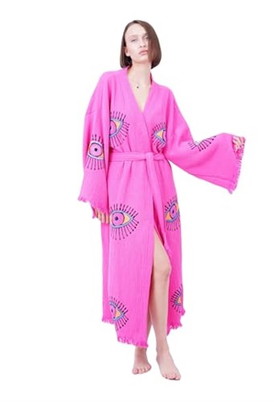 El yapımı nazar Boho festivali Kimono Boho Beachwear Beachwear örtbas etnik Kimono hırka bornoz sabah elbise