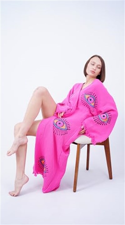 El yapımı nazar Boho festivali Kimono Boho Beachwear Beachwear örtbas etnik Kimono hırka bornoz sabah elbise