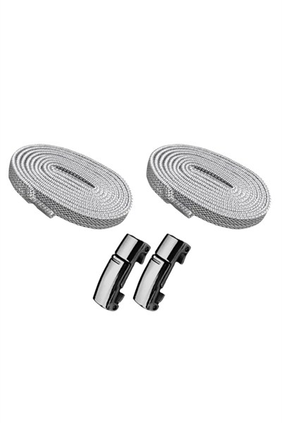 Elastik Akıllı Kilitli Bağcık Mıknatıslı Metal Tak Bırak Spor Ayakkabı Bağcığı 100 CM