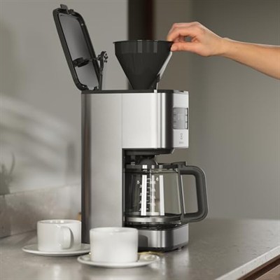 Electrolux E5CM1-6ST Create 5 Filtre Kahve Makinesi | Zaman Ayarlı Demleme, Aroma Seçme, Otomatik Kapanma, Kolay Temizlenebilir Filtre | 1000W, 1.38 Litre, Paslanmaz Çelik