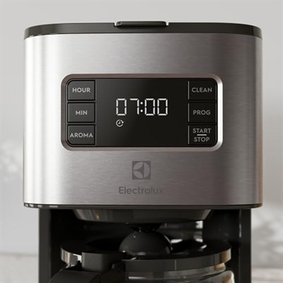 Electrolux E5CM1-6ST Create 5 Filtre Kahve Makinesi | Zaman Ayarlı Demleme, Aroma Seçme, Otomatik Kapanma, Kolay Temizlenebilir Filtre | 1000W, 1.38 Litre, Paslanmaz Çelik