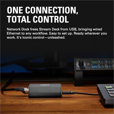 Elgato Stream Deck için Ağ Yuvası - Kablolu Ethernet Adaptörü, PoE veya USB Güçlü, Kolay Cihaz Üzerinde Kurulum, Masaya, Duvara veya SDXL Standına Montaj, Stüdyo, Yayın, Etkinlikler için