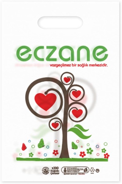 Elgeçme Eczane Poşeti (No:0) 20x30 cm (Tasarım 3) - 100 Adet