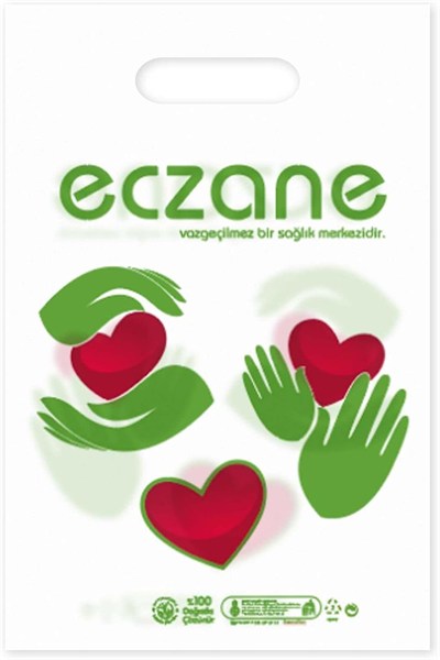 Elgeçme Eczane Poşeti (No:1) 22x33 cm (Tasarım 2) - 100 Adet