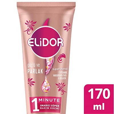 Elidor 1 Minute Onarıcı Süper Saç Bakım Kremi Güçlü ve Parlak 170 ml