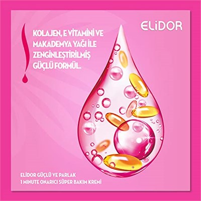 Elidor 1 Minute Onarıcı Süper Saç Bakım Kremi Güçlü ve Parlak 170 ml