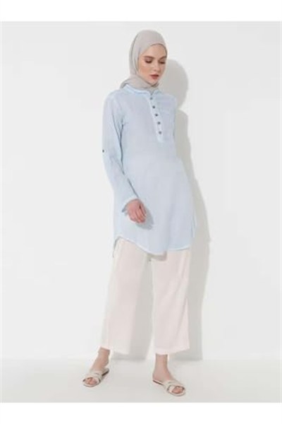 Eliş Şile Bezi Akasya Şile Bezi Yazlık Tunik Buz Mavi, 2XL, 952.04, Buz Mavi, Kadın