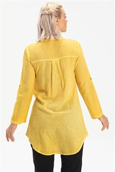 Eliş Şile Bezi Akasya Şile Bezi Yazlık Tunik, 3XL, 952.04, Sarı, Kadın