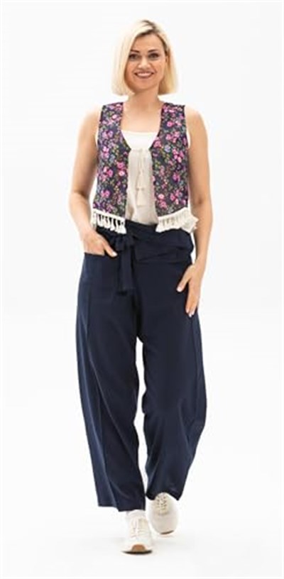 Eliş Şile Bezi Unisex Balıkçı Yazlık Pantolon Lacivert Lcvt