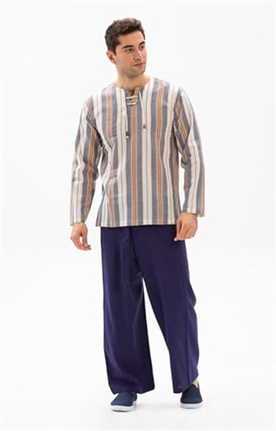 Eliş Şile Bezi Unisex Şile Bezi Balıkçı Yazlık Pantolon, L/XL, 140.02, Mor, Unisex Yetişkin