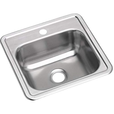 Elkay D115151 Dayton paslanmaz çelik evye, lavabo için, üst tarafa sabitlemek için, saten, tek delikli
