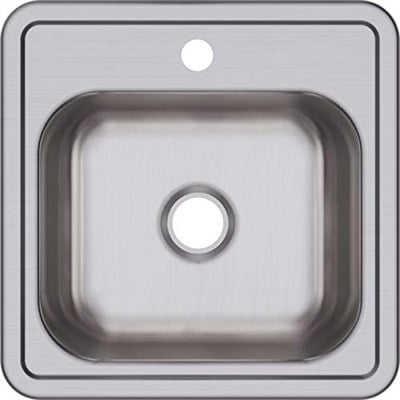 Elkay D115151 Dayton paslanmaz çelik evye, lavabo için, üst tarafa sabitlemek için, saten, tek delikli