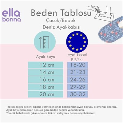 Ella Bonna Çocuk Deniz Ayakkabısı, Havuz Patiği, Kaydırmaz Taban, Unisex Bebek - Seçenekler: 18/20 EU, 21/23 EU, 24/26 EU, 27/29 EU, 30/32 EU