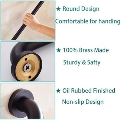 ELLO&ALLO Yağla Pürüzlü Bronz Banyo Duş Tutamağı, Ev Bakım Banyo Donanımı (50 cm)
