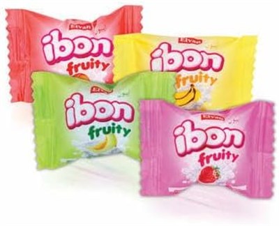 Elvan ibon Sütlü Meyveli Şeker 800 Gr. Silindir