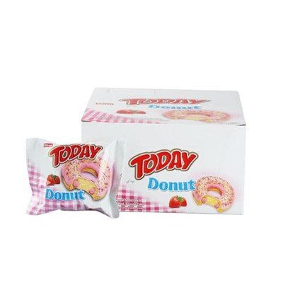 Elvan Today Donut Çilekli 35 gr 24 Adet (1 Kutu)