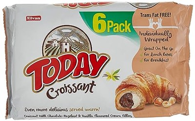 Elvan Today Kruvasan Çikolata Vanilyalı 40 Gr. 6 Adet (1 Kutu)