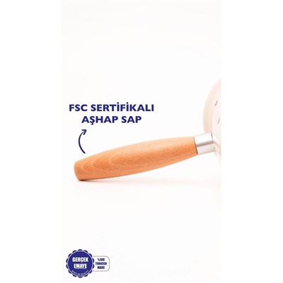 Emaylab Black Cupid Emaye Ahşap Saplı Cezve (500ml-6 Kişilik)