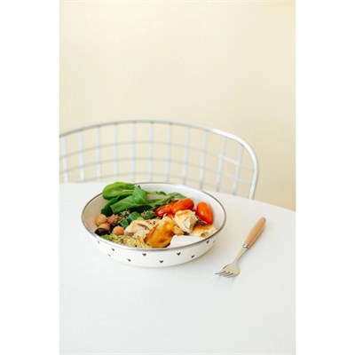 Emaylab Black Cupid Emaye Bowl Tabağı - Bowl Kase - Salata Kasesi - Sunum Kasesi 21cm