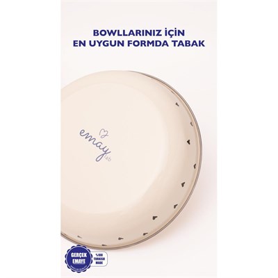 Emaylab Black Cupid Emaye Bowl Tabağı - Bowl Kase - Salata Kasesi - Sunum Kasesi 21cm