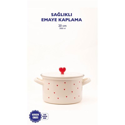 Emaylab Cupid 20 Cm Emaye Tencere (3 Li̇tre)