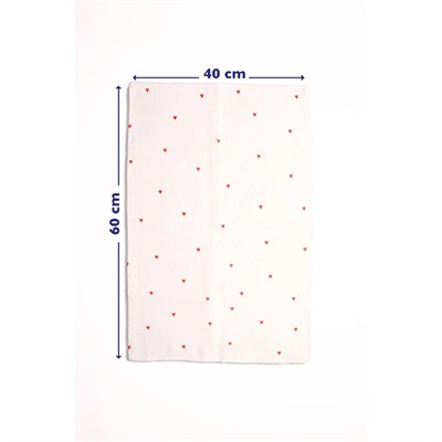 Emaylab Cupid Kalp Desenli %100 Müslin -pamuk Mutfak Kurulama Bezi Ve Bebek Omuz Bezi (3lü Set)